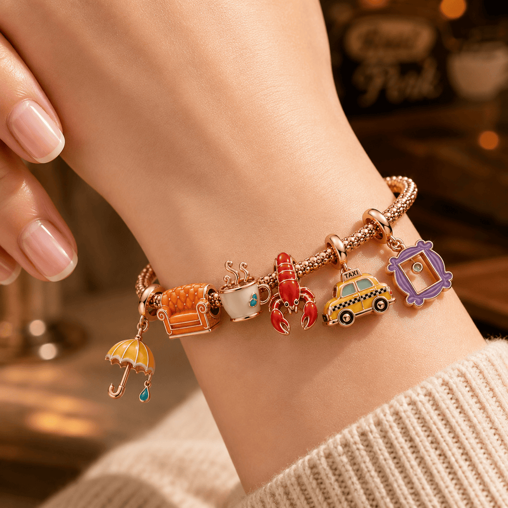 FRS Rose Gold Charm Bracelet Set TTTT