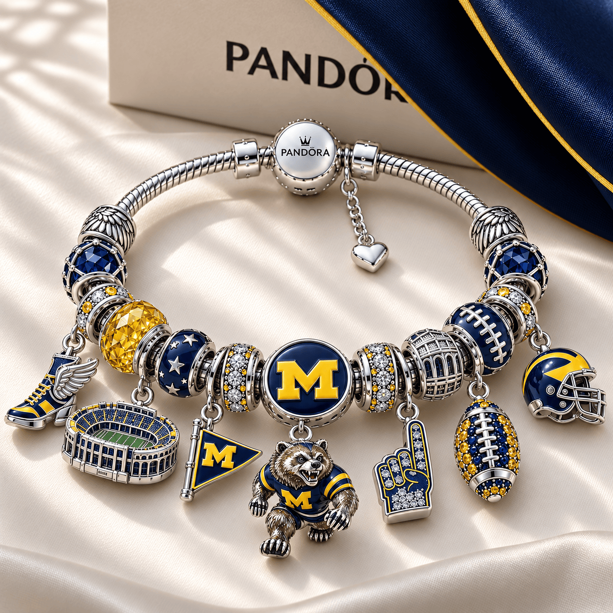 MWR Silver Charm Bracelet Set NTTB