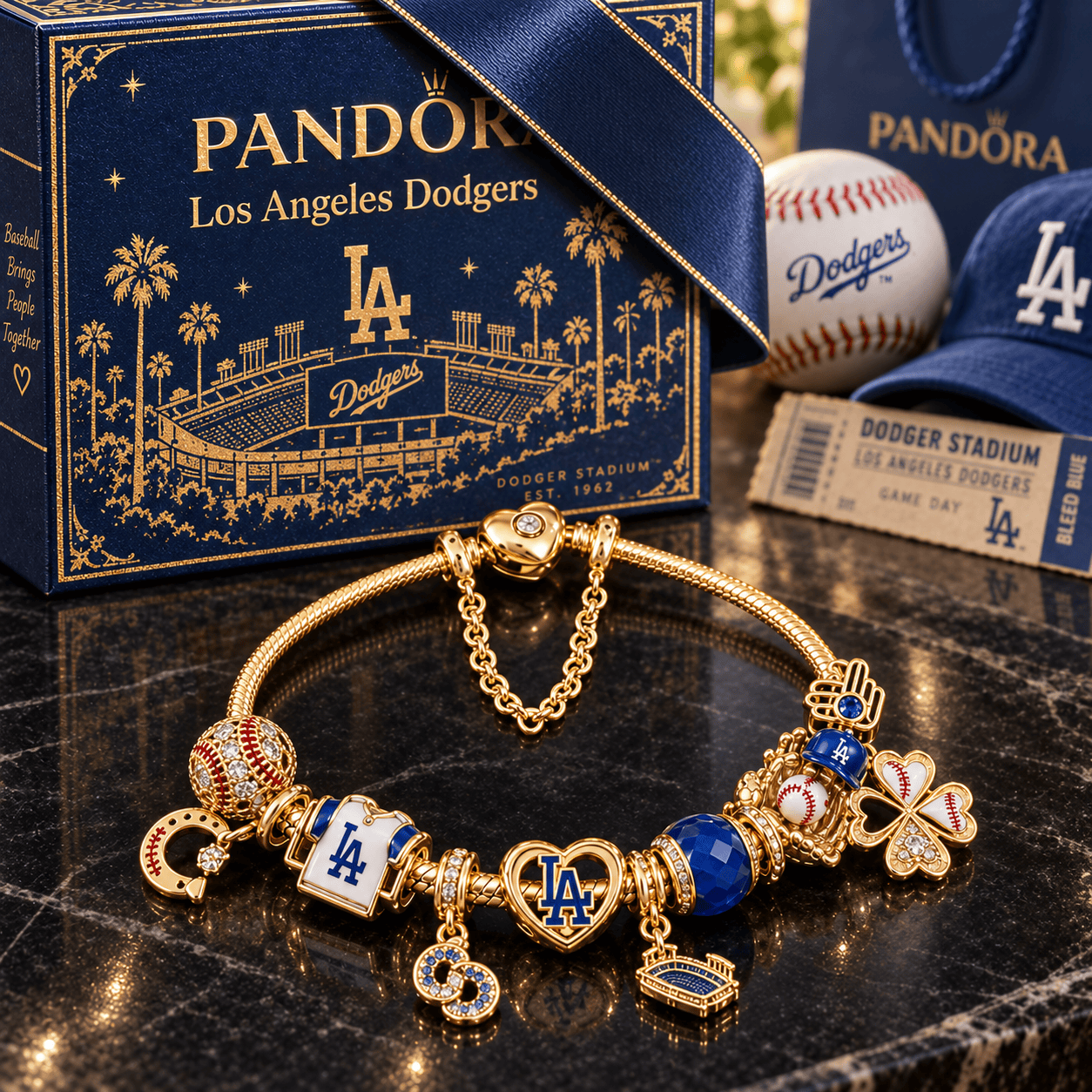 LAD Gold Charm Bracelet Set PTKL