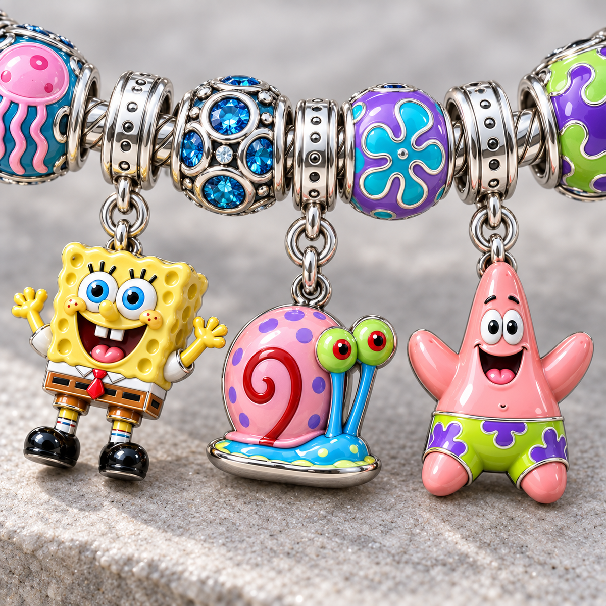 SBSP Silver Charm Bracelet Set NTTB