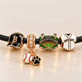 BABD Braided Leather Cord Charm Bracelet Set NHVH