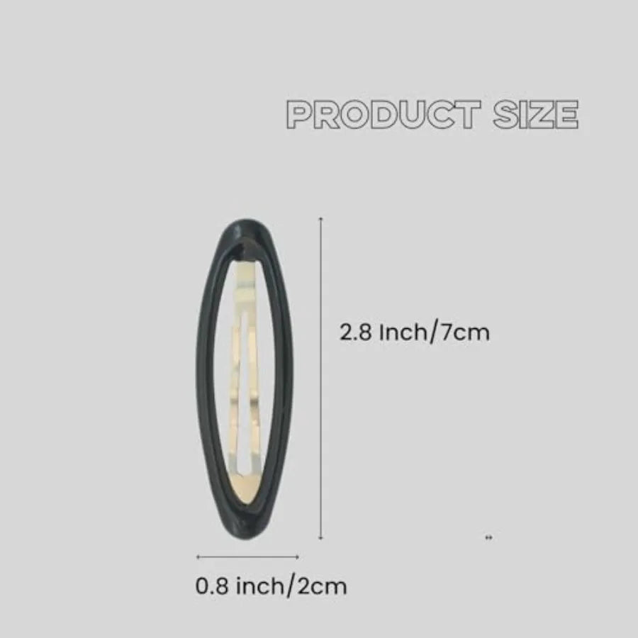 16 Pieces Hair Clips for Thick Hair 2.8 Inch Oval Shape Black XL Metal Snap Non-Slip Hair Grips for Women Hair Accessories