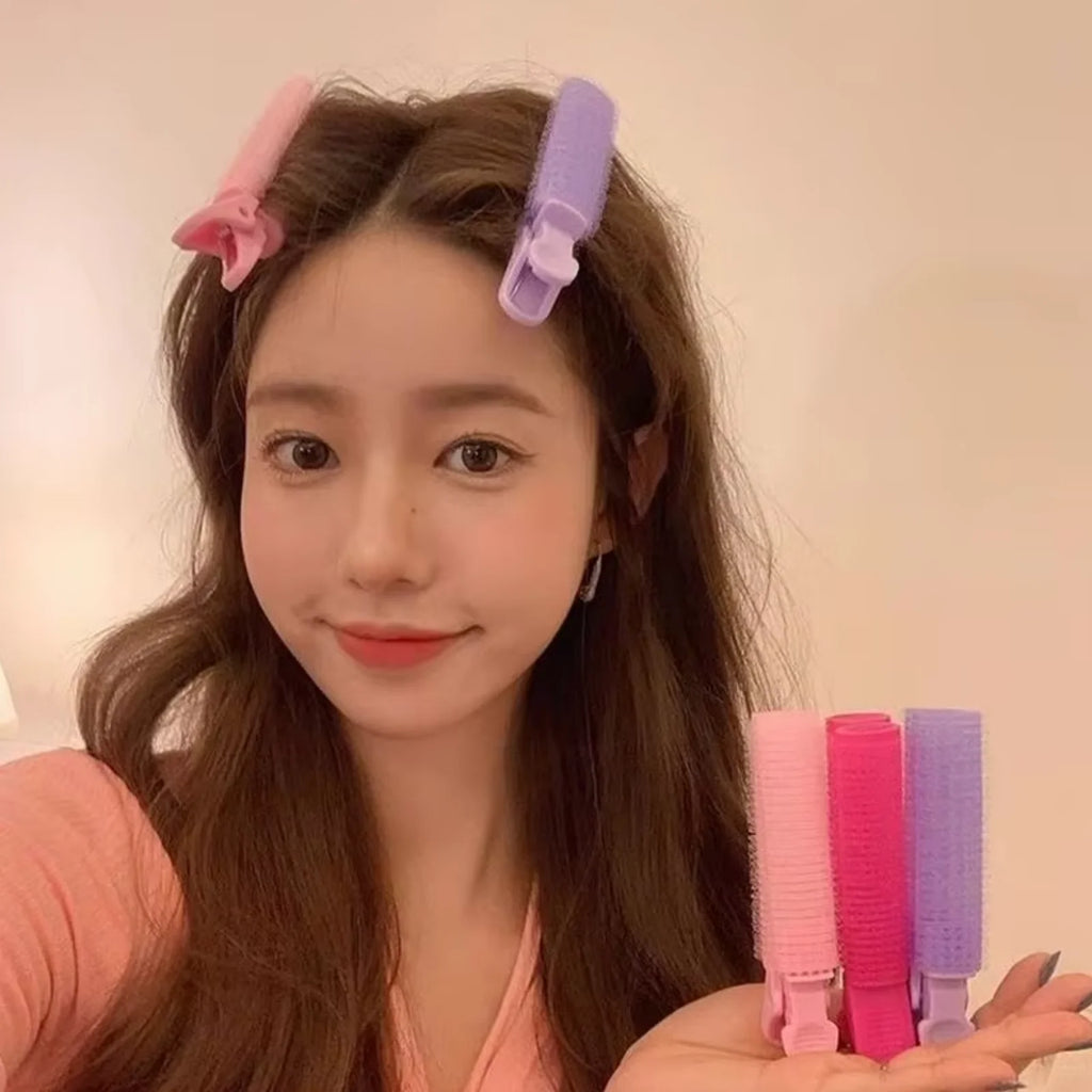 2Pcs Bangs Hair Root Fluffy Hair Clips Lazy Hair Top Styling Curling Barrel Portable Korean Hair Clips Hair Rollers