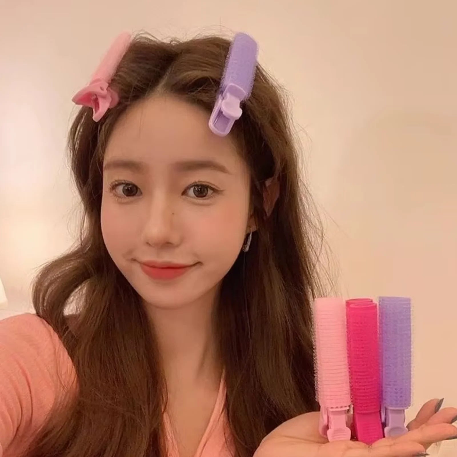2Pcs Bangs Hair Root Fluffy Hair Clips Lazy Hair Top Styling Curling Barrel Portable Korean Hair Clips Hair Rollers