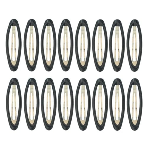 16 Pieces Hair Clips for Thick Hair 2.8 Inch Oval Shape Black XL Metal Snap Non-Slip Hair Grips for Women Hair Accessories
