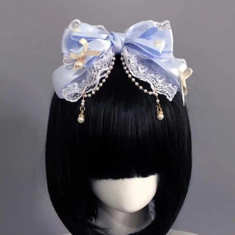 Lolita Lace Bow Hair Clip Pearl Headband Hair Accessories